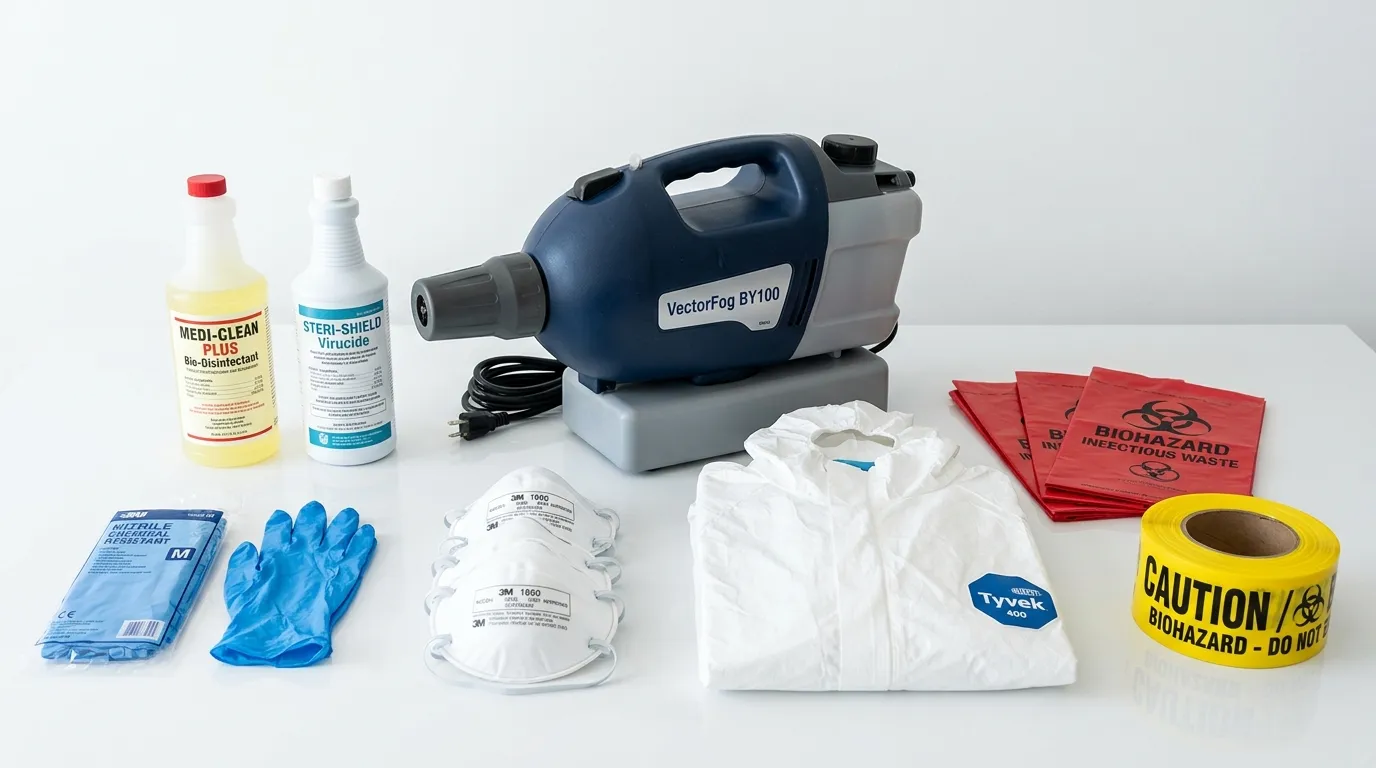 Professional biohazard remediation crew working in North Plainfield