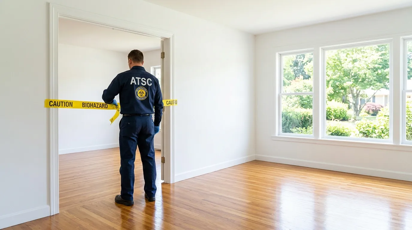 Certified biohazard cleanup crew performing Decomposition Cleanup in North Plainfield